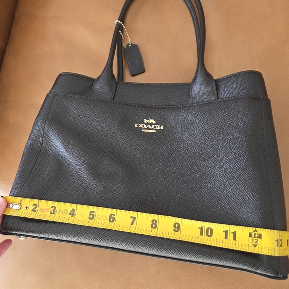 Coach Casey Tote Bag In Black Cossgrain Leather - Picture 11 of 13